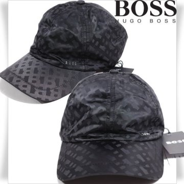 新品1円～★定価1.4万 BOSS ボス メンズ サテンキャップ モノグラムジャカード ONESI ロゴ 黒 ヒューゴボス HUGO BOSS 帽子 ◆A3071◆