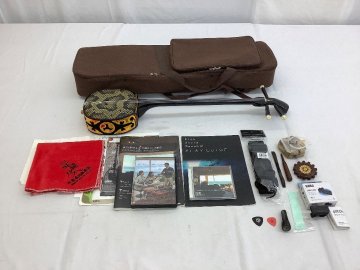 三線セット/ケース チューナー 講座DVD付き/琉球楽器/沖縄 動作未確認 ACB 中古品