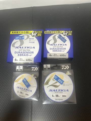 DAIWA PEライン SALTIGA12BRAID 5号300m 2号200mの2点　SALTIGADURASENSOR8BRAID 6号400m 4号400mの2点　計4点セットです。