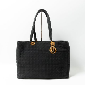 【1円スタート】Christian Dior クリスチャン・ディオール レディディオール イタリア製 トートバッグ 肩掛け 鞄 ブラック キルティング