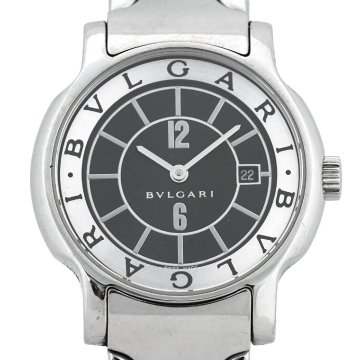 【中古稼働品】BVLGARI　ブルガリ　ソロテンポ　ST29S　ブラック文字盤　クオーツ　レディース（K-K-D8364）
