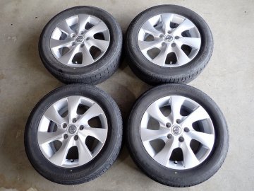 YS19960【送料無料195/60R16】ニッサン純正 C26セレナ純正 C25セレナにも 中古夏タイヤセット ★16×6J 114.3/5H ET45★1円スタート
