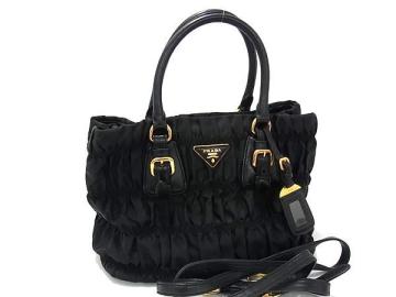 1円 PRADA プラダ テスートナイロン 2WAY ハンドバッグ トート クロスボディ 斜め掛け 肩掛け レディース ブラック系 FR2062