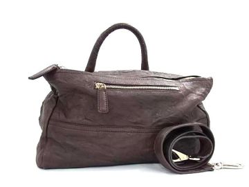 1円 GIVENCHY ジバンシィ パンドラ シワ加工 レザー 2WAY クロスボディ ハンドバッグ ショルダー 斜め掛け ブラウン系 BR0208