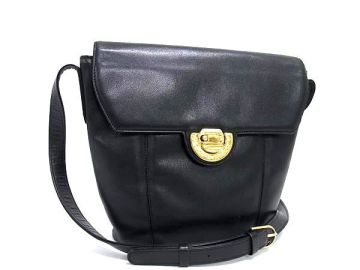 1円 ■美品■ GIVENCHY ジバンシィ レザー クロスボディ ショルダーバッグ 斜め掛け 肩掛けかばん レディース ブラック系 BN4079