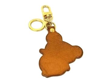 1円 LOUIS VUITTON ルイヴィトン ポルト クレ パンダ バッグチャーム キーホルダー キーリング アクセサリー ブラウン系 FS2190