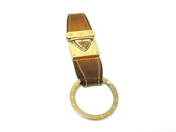 1円 LOUIS VUITTON ルイヴィトン M85033 ポルトクレ ヴァレ キーリング キーホルダー バッグチャーム ブラウン系×ゴールド系 FH9243