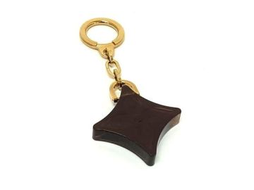 1円 ■美品■ LOUIS VUITTON ルイヴィトン キーホルダー キーリング バッグチャーム レディース メンズ ブラウン系×ゴールド系 FR1475