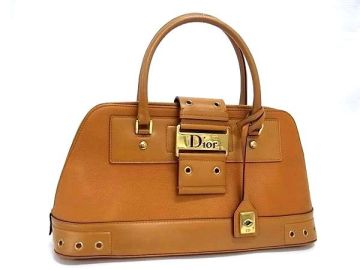 1円 ■美品■ ChristianDior クリスチャンディオール 03BM-0093 レザー ハンドバッグ トートバッグ レディース ライトブラウン系 FR1905