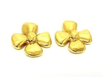1円 ■美品■ YVESSAINTLAURENT イヴサンローラン ヴィンテージ クリップ式 イヤリング アクセサリー レディース ゴールド系 BK9708