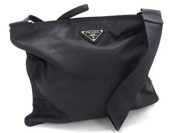 1円 ■美品■ PRADA プラダ テスートナイロン クロスボディ ショルダーバッグ 肩掛け 斜め掛け レディース メンズ ブラック系 GA4025