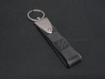 1円 LOUIS VUITTON ルイヴィトン M65049 ダミエグラフィット ポルトクレ ドラゴンヌ キーホルダー キーリング ブラック系 FR1181