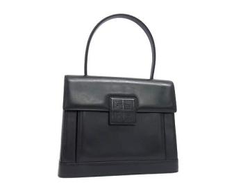 1円 ■美品■ GIVENCHY ジバンシィ レザー ハンドバッグ ショルダーバッグ 肩掛け レディース ブラック系 FL8184