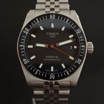 美品◆1円〜ティソ Tissot PR516 パワーマティック 80 自動巻き38mm ブラック
