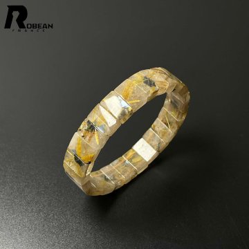 上級EU製 定価10万円★ROBEAN・太陽花タイチンルチルバングル★黄金針水晶 ゴールド ブレスレット パワーストーン 12*8.6*5.1mm M0124146