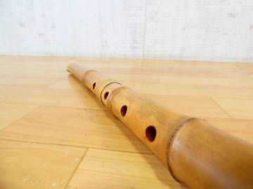 【USED!露秋銘 尺八 都山流★和楽器/ケース無し/銀三線/全長：約49ｃｍ ※現状品＠60（7）】