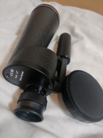 一二三光学　9x63　単眼鏡　大型望遠鏡のファインダーに