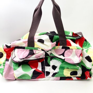 rm) adidas × marimekko アディダス × マリメッコ コラボ ボストンバッグ ショルダーバッグ 総柄 花柄 マルチカラー ※中古