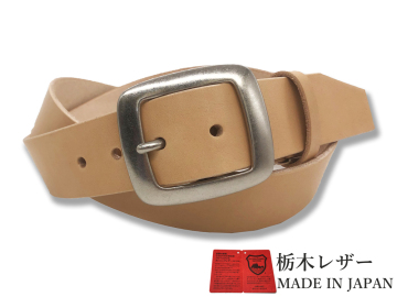 1円スタート 訳あり 新品 アウトレット B品 栃木レザーベルト Mサイズ 牛革 本革 メンズ カジュアル 国産 一枚革 40mm ナチュラル w007bMNT