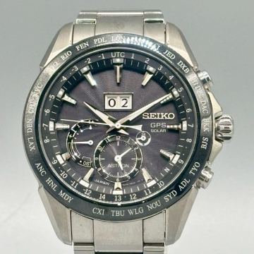 1円 極美品 SEIKO セイコー アストロン 8Xシリーズ GPS衛星電波ソーラー ビッグデイト メンズ 腕時計 黒文字盤 SBXB149 / 8X42-0AC0-3