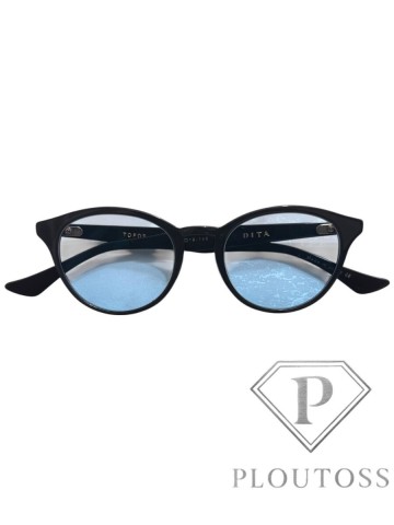 (1円スタート)DITA TOPOS DTX512-48-01AF Dita BLK サングラス ディータ 度無し 伊達メガネ ブルーレンズ 