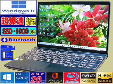 [☆美品,メモリ20GB,FHD液晶,第8世代Core i7-8550U【爆速新品SSD-1000G】最新Win11]AH53/B3BZ,Blu-ray,Webカメラ,Wi-Fi,HDMI,office2019H&B