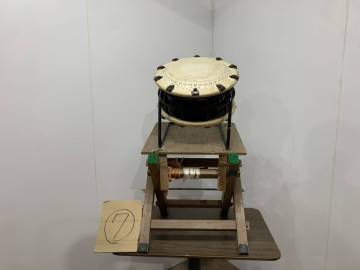 5778 太鼓の里 浅野太鼓 締太鼓 ボルト締め太鼓 附締太鼓 しめつけ太鼓 スタンド付き 打面30cm 厚み 24cm 大阪府摂津市東別府 手渡し可