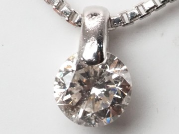 【7691A】Pt900/Pt850 天然ダイヤモンド 0.55ct/4.4g ネックレス