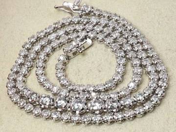 【7461T】K18WG 天然ダイヤモンド 5.00ct/12.44g フルエタニティ ネックレス