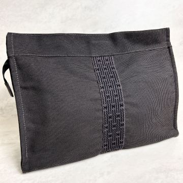 【最高級】HERMES エルメス エールライン H柄 ポーチMM セカンドバッグ グレー