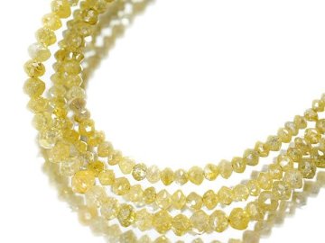 1円～【ジュエリー極】贅沢な輝き！ビーズカット天然イエローダイヤモンド15.00ct 高級K18WGクラスプネックレス a2423oilm【送料無料】