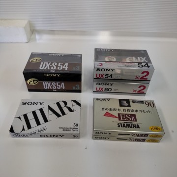 Q224 ソニー ハイポジ カセットテープ 組み合わせ UX-S54分3本パック UX 80分2本パック 54分2本パック ESII90分2本 キアラ50分1本 未開封品