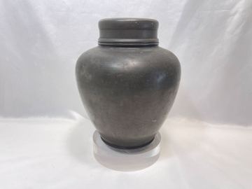 【A726】清朝期 唐錫造大茶葉缶 點銅 在銘 錫製 大茶葉罐 茶葉筒 茶葉入れ 茶道具 茶器 古賞物 古美味 コレクション 時代物 中国古美術