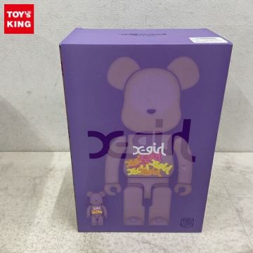 1円〜 未開封 メディコム・トイ BE@RBRICK ベアブリック X-girl CLEAR PURPLE 100％ & 400％