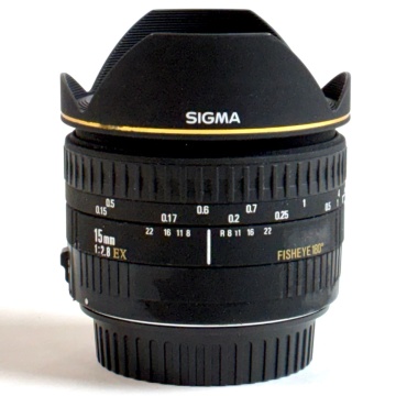【1円】シグマ SIGMA 15mm F2.8 EX DIAGONAL FISHEYE (キヤノン EF用) 一眼カメラ用レンズ（オートフォーカス） 【中古】