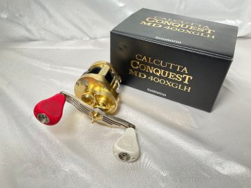 ★SHIMANO シマノ リール 24 カルカッタ コンクエスト MD400XG LH 社外ハンドル 中古 1円スタート★