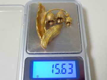 その2 K18 総重量 15.63g 花のブローチ メレダイヤ 0.05カラット つぶし ビンテージ 18金 750 アクセサリー