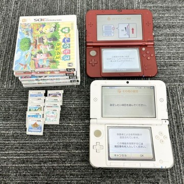 W104-I57-4928 Nintendo 任天堂 new 3DSLL RED-001 3DS LL SPR-001 2點セット ソフト15本付き 1點初期化済み 通電確認(rèn)済み IJ