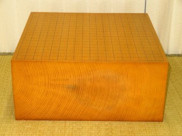 ▲日本産本榧天地柾目六寸碁盤（腳ナシ）▲盤覆（囲碁）