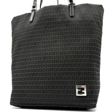 1円 正規品 FENDI フェンディ マンマ ハンドバッグ トートバッグ ズッキーニ ズッカ FFロゴ シルバー金具 メンズ レディース ビジネス 黒