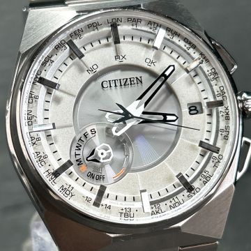 超美品 CITIZEN シチズン ATESSA アテッサ サテライトウエーブ CC2001-57A 腕時計 GPS衛星電波 衛星電波時計 チタニウム 電波ソーラー