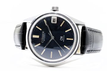 954　CITIZEN HIGHNNESS CH 36000 28JEWELS AT　4-740203 Y　シチズン ハイネス デイト 28石 ネイビー文字盤 機械式 自動巻 メンズ 腕時計