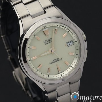 1円～◎極上美品◎CITIZEN シチズン アテッサ チタン メンズ 電波ソーラー H110◎
