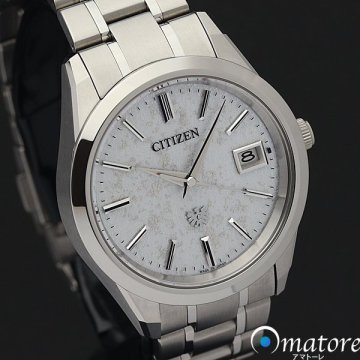 1円～◎極上美品◎The CITIZEN ザ?シチズン【プラチナ箔砂子蒔き土佐和紙文字板 500本限定】メンズ ソーラー AQ4100-65W A060◎箱
