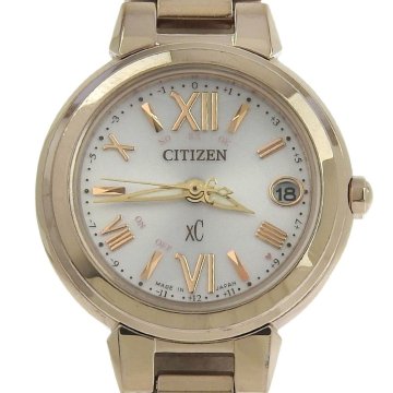 ■ 1円 ～ 中古品 參定6.2萬■ シチズン CITIZEN ■ xC クロスシー ES9435-51A ■ デュラテクト サクラピンク PG RG ソーラー レディース