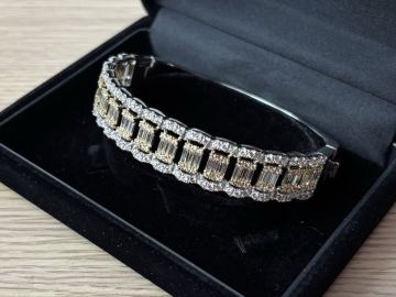 ◆1円スタート！極美品◆ ダイヤモンド 4.00ct Pt950 プラチナ K18 750 18金 GOLD ゴールド バングル ブレスレット ダイヤ ジュエリー 
