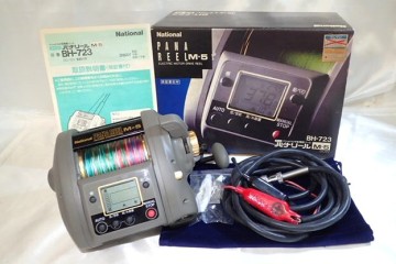 9083[M]通電確認(rèn)済◆National ナショナル◆電動(dòng)リール/PANA REEL/パナリール/BH723/M-5/中型リール/釣り/箱 電源コード 巾著袋付き