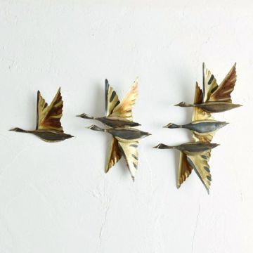 デザイン◎ 60s ミッドセンチュリー ブラス ウォールデコ フライングバード ビンテージ 真鍮 ウォールスカルプチャー インテリア アート 鳥