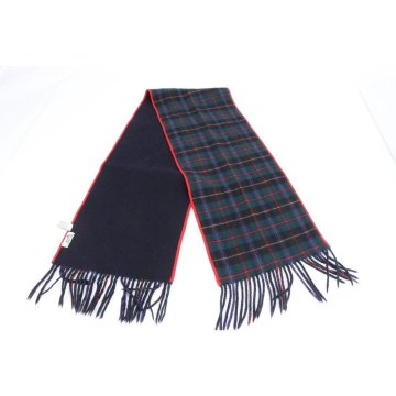 1円■極美品■エルメス■タグ付■カシミヤ チェック フリンジ マフラー ネイビー 紺 秋 冬 防寒 ストール メンズ レディース RUE CU20-8