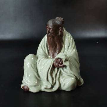 江戸後期作/三田青磁 桃仙人 置物　＜251028008＞